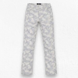 Hudson Nico Straight Leg Jeans Camo Peyote Split Hem Mid Rise Size 33 NWT